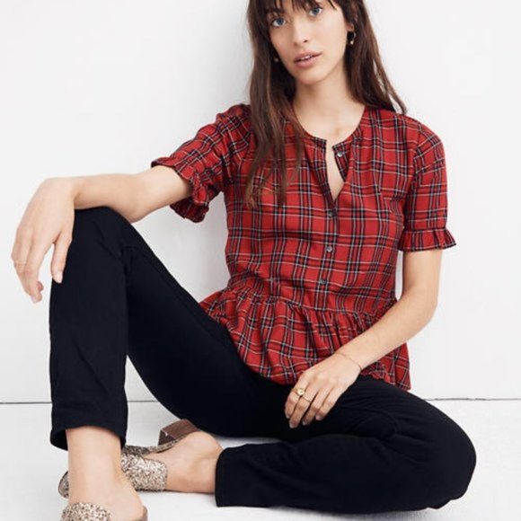 Madewell Tops - Madewell Tartan Plaid Top Size XL